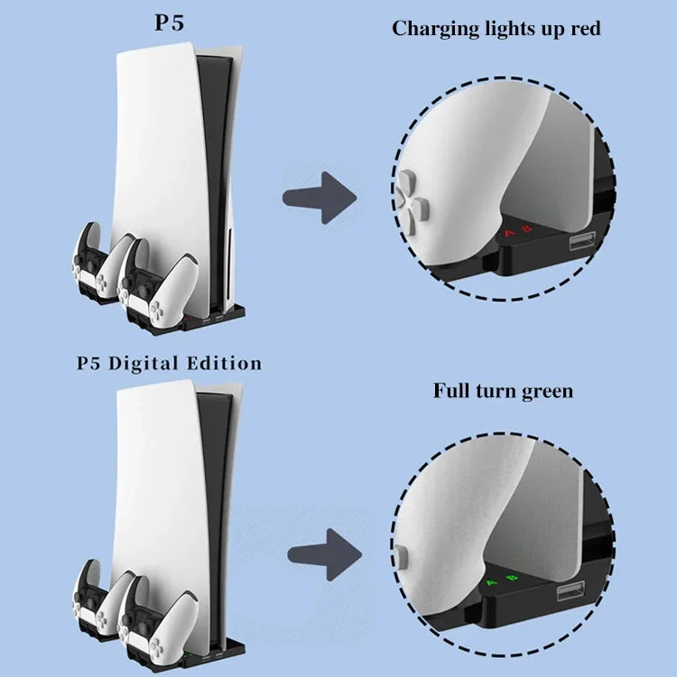 iplay HBP-269 PS5用 デュアル/UHD充電スタンド 縦置きベースホルダー ハンドル付き充電器、iPega HBP-269