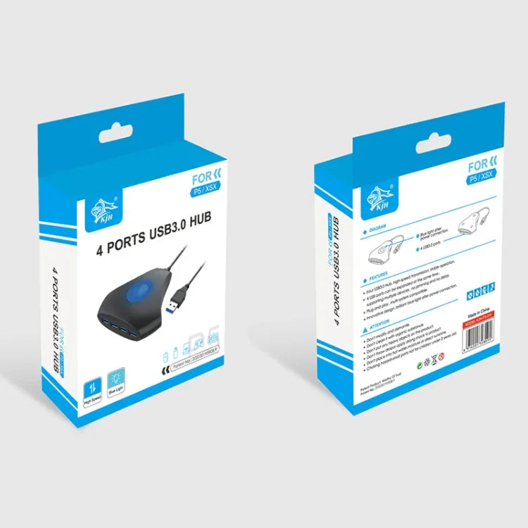 KJH P5-015 4イン1ハブコンバーター USB 3.0 ブルーライト拡張アダプター スプリッター チャージャーコネクター スプリッター PS5 / Xbox Series X用, KJH P5-015