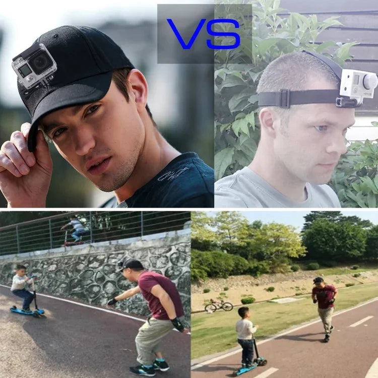 アウトドアサンハット トピ ベースボールキャップ カメラスタンドホルダーマウント GoPro & SJCAM & Xiaomi Xiaoyi スポーツアクションカメラ対応