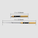 27cm ポータブル氷上釣り竿 エビ竿 ルアーロッド 釣りギア付属、伸長長さ：60cm、27cm
