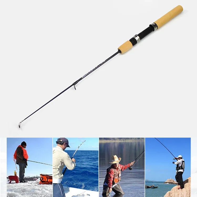 35cm ポータブル氷上釣り竿 エビ竿 ルアーロッド 釣りギア付属、伸長長さ：100cm、35cm