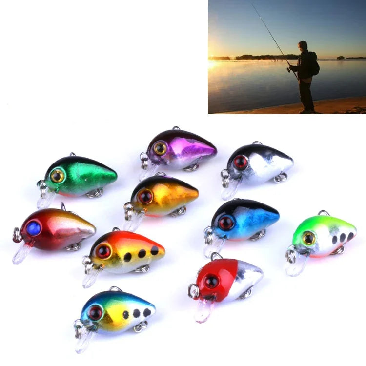 HENGJIA 10個セット 3cm/1.5g ルアーロックフィッシングルアーベイト バイオニックキット プラスチックボックス付き、Box014