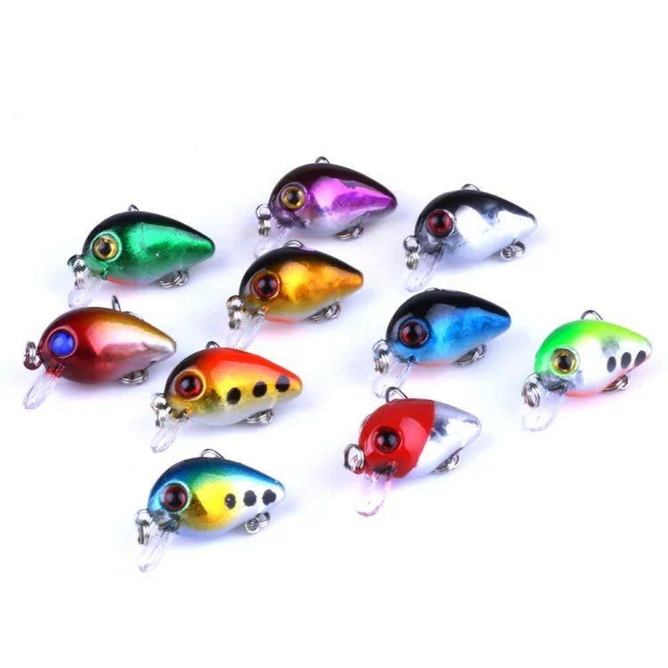 HENGJIA 10個セット 3cm/1.5g ルアーロックフィッシングルアーベイト バイオニックキット プラスチックボックス付き、Box014