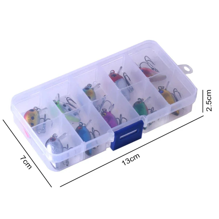 HENGJIA 10個セット 3cm/1.5g ルアーロックフィッシングルアーベイト バイオニックキット プラスチックボックス付き、Box014