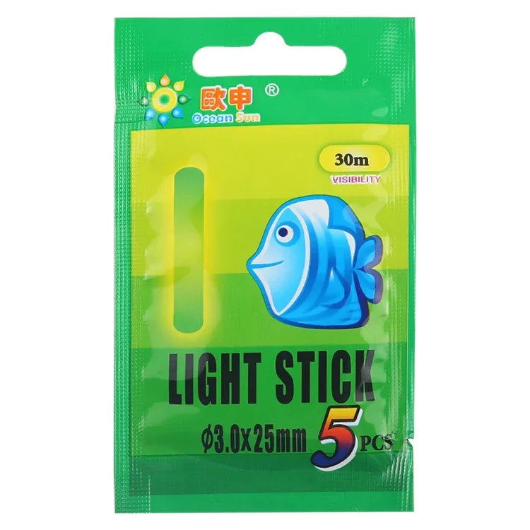 10 Packs OCEAN SUN Luminous Float Night Fishing Light Stick, Visibility: 30m, Size: 4.5 x 37mm, Visibility: 30m(5pcs)