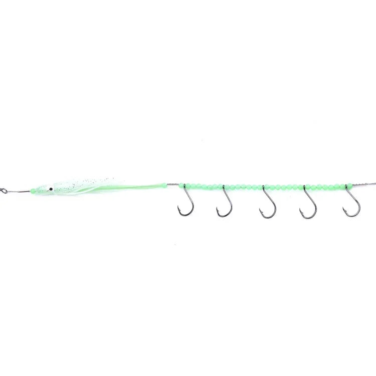 HENGJIA 32cm/7g 釣りナイフ 魚用ワイヤー 蓄光ナイトライト タコイカフック 5本フック