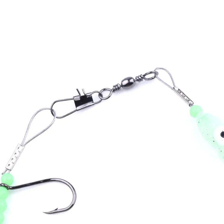 HENGJIA 32cm/7g 釣りナイフ 魚用ワイヤー 蓄光ナイトライト タコイカフック 5本フック