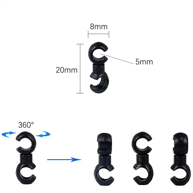 20個入りZTTO自転車MTBブレーキケーブルSスタイルクリップ、ランダムカラー配送、ZTTO S自転車スタイルクリップ