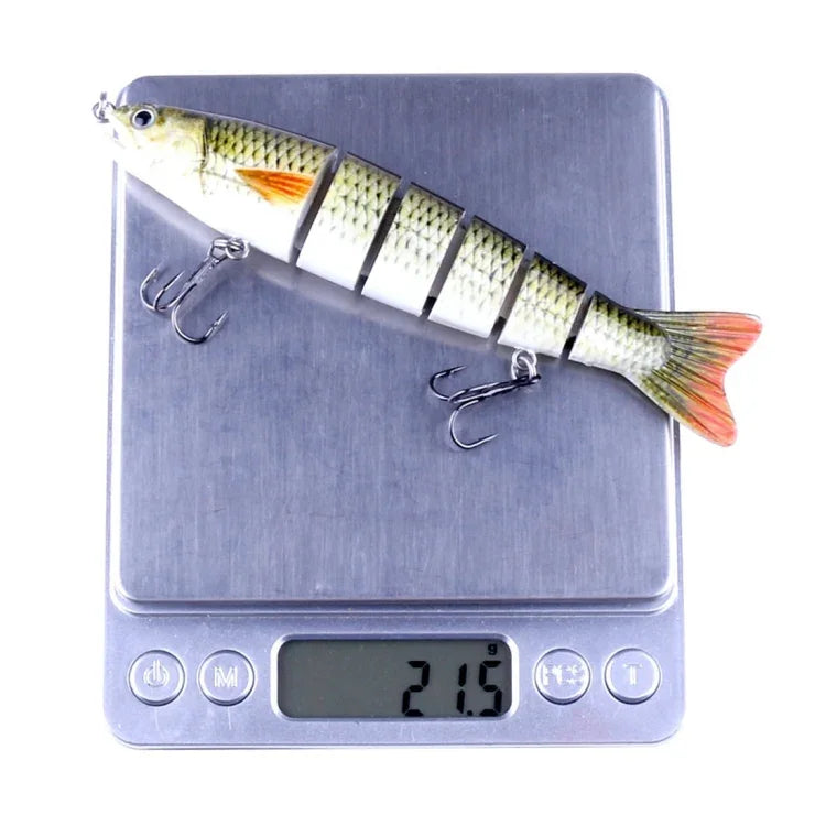HENGJIA JM026 6号 12.7cm 22g 多節プラスチックハードベイト 人工釣りルアー トリプルフック付き ランダムカラー配送, JM026 6号 12.7cm