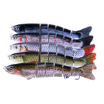 HENGJIA JM026 6号 12.7cm 22g 多節プラスチックハードベイト 人工釣りルアー トリプルフック付き ランダムカラー配送, JM026 6号 12.7cm