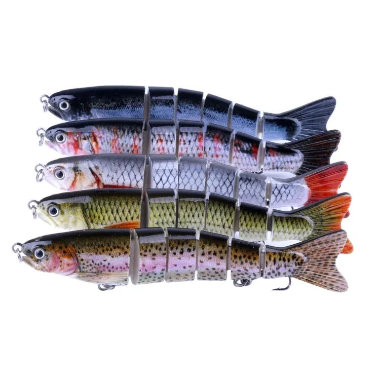 HENGJIA JM026 6号 12.7cm 22g 多節プラスチックハードベイト 人工釣りルアー トリプルフック付き ランダムカラー配送, JM026 6号 12.7cm