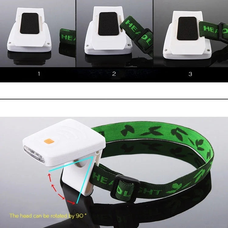 ポータブル 赤外線センサー LED 充電式 クリップ式帽子ランプ 釣り用ヘッドランプ キャンプ ハイキング用