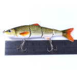 HENGJIA JM022-X 12cm 16.8g 多節プラスチックハードベイト 人工釣り餌 トレブルフック付き ランダムカラー配送 JM022-X 12cm