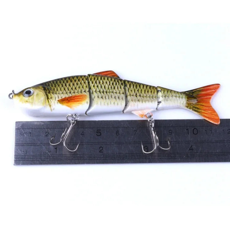 HENGJIA JM022-X 12cm 16.8g 多節プラスチックハードベイト 人工釣り餌 トレブルフック付き ランダムカラー配送 JM022-X 12cm