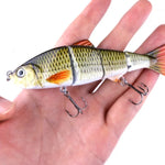HENGJIA JM022-X 12cm 16.8g 多節プラスチックハードベイト 人工釣り餌 トレブルフック付き ランダムカラー配送 JM022-X 12cm