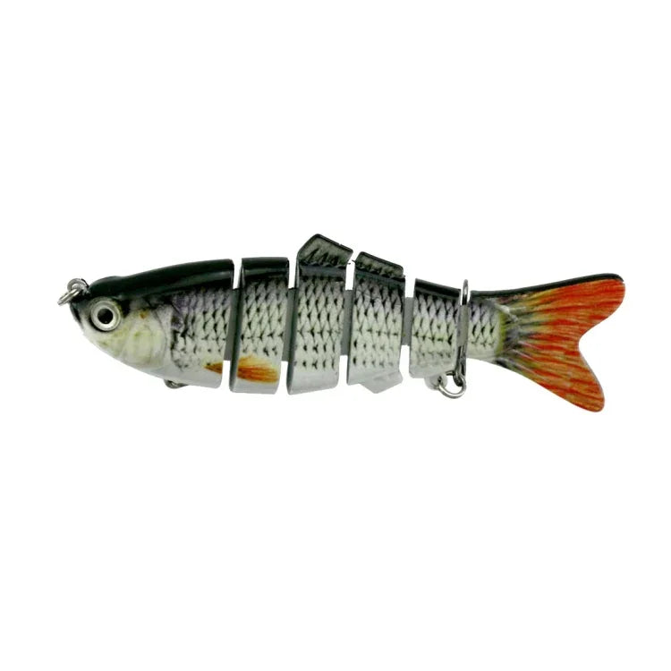 HENGJIA JM020 10cm 18g 多節プラスチックハードベイト 人工釣り餌 トレブルフック付き ランダムカラー配送 JM020 10cm
