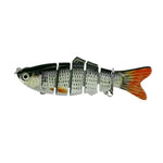 HENGJIA JM020 10cm 18g 多節プラスチックハードベイト 人工釣り餌 トレブルフック付き ランダムカラー配送 JM020 10cm