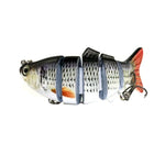 HENGJIA JM020 10cm 18g 多節プラスチックハードベイト 人工釣り餌 トレブルフック付き ランダムカラー配送 JM020 10cm