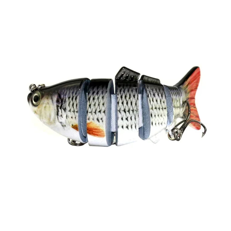 HENGJIA JM020 10cm 18g 多節プラスチックハードベイト 人工釣り餌 トレブルフック付き ランダムカラー配送 JM020 10cm