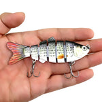 HENGJIA JM020 10cm 18g 多節プラスチックハードベイト 人工釣り餌 トレブルフック付き ランダムカラー配送 JM020 10cm