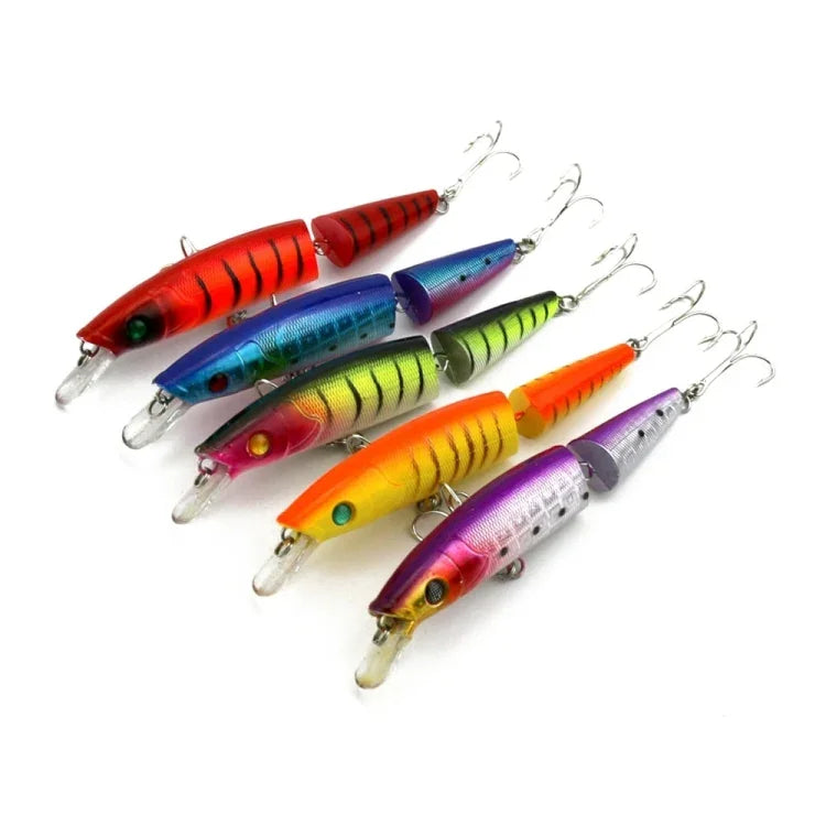 HENGJIA JM007-X 14cm 20.2g 2節プラスチックハードベイト 人工釣り餌 トレブルフック付き ランダムカラー配送 JM007-X 14cm