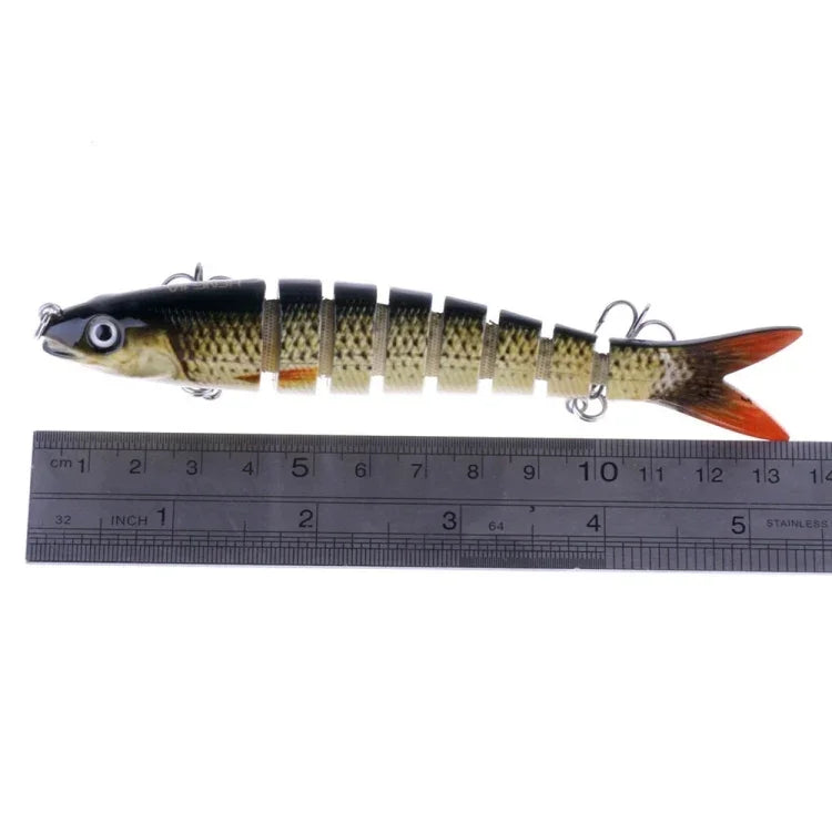 HENGJIA JM024-X 6# 13.6cm 18.7g 多節プラスチックハードベイト 人工釣り餌 トレブルフック付き ランダムカラー配送 JM024-X 6# 13.6cm
