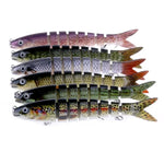 HENGJIA JM024-X 6# 13.6cm 18.7g 多節プラスチックハードベイト 人工釣り餌 トレブルフック付き ランダムカラー配送 JM024-X 6# 13.6cm