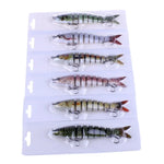 HENGJIA JM024-X 6# 13.6cm 18.7g 多節プラスチックハードベイト 人工釣り餌 トレブルフック付き ランダムカラー配送 JM024-X 6# 13.6cm