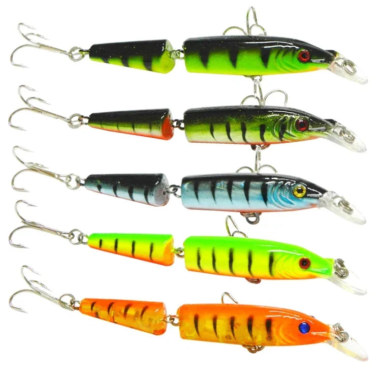 HENGJIA 5個セット 10.5cm 9.6g 2節プラスチックハードベイト 釣り餌セット 10.5cm 9.6g