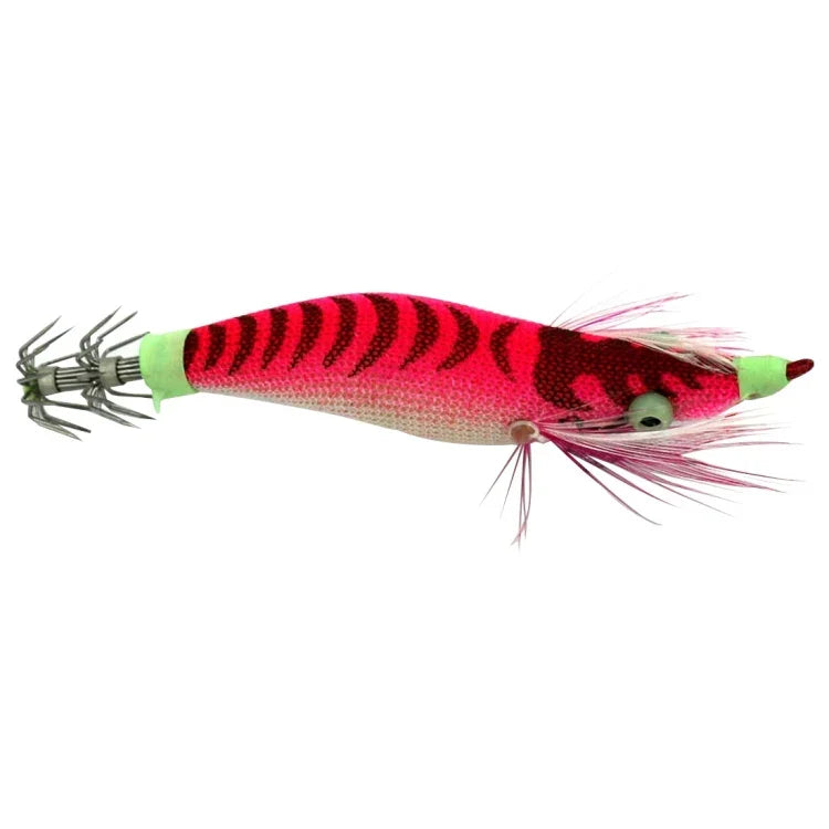HENGJIA 8cm プラスチックハードベイト イカ釣りルアー デコイ 木製エビベイト, 1# (マゼンタ+ダークレッド), 2# (オレンジ+イエロー), 3# (イエロー), 5# (マゼンタ), 6# (オレンジ)