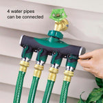 4-in-1 多機能ガーデンウォータースプリンクラー 芝生灌漑バルブ 水分配コントローラー 水道管分岐 EUプラグ