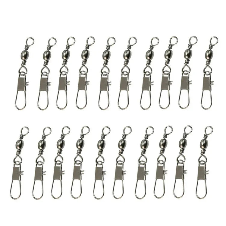20個セット 8# 3.5cm 釣りコネクター バレルスイベル 安全スナップリング付き, 20個セット 8# 3.5cm