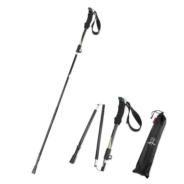 Aotu AT7558 125cm アルミ合金 アウトドアキャンピング折りたたみコーキートレッキングポール EVAハンドル アルペンスティック AT7558