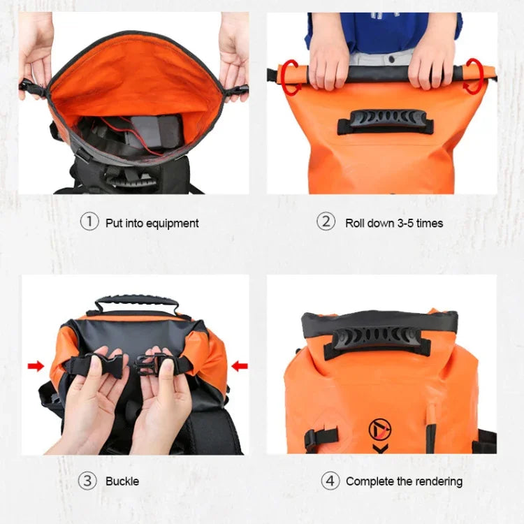XINDA H-BAG03 30L アウトドア防水 アップストリーム収納 ショルダー登山バッグ、30L