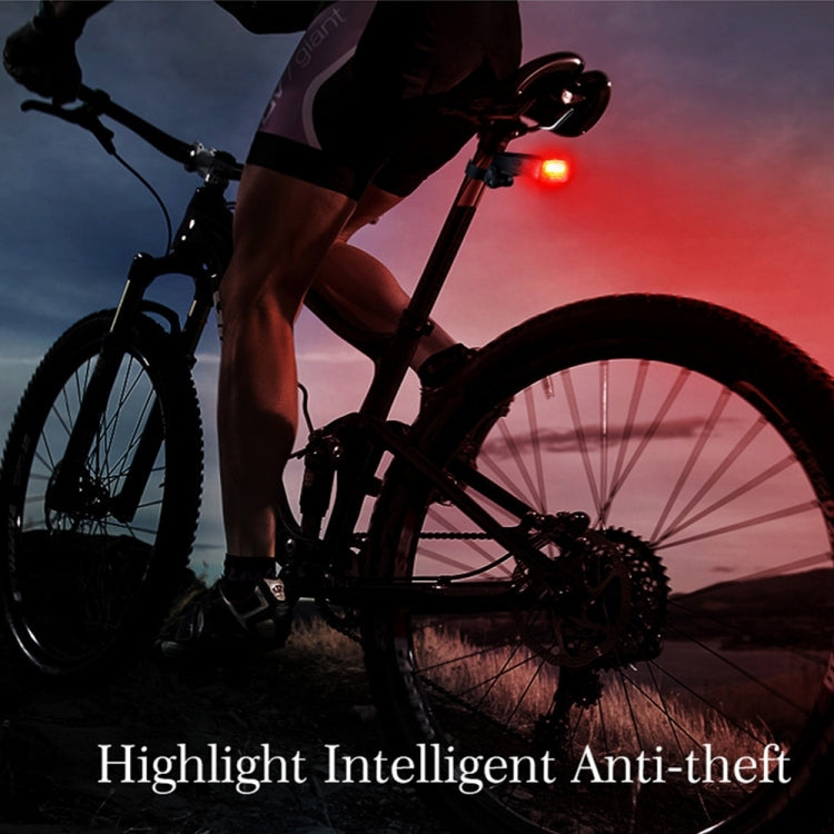 IP65防水 USB充電式 スマートCOB LED アラーム自転車リアライト テールライト リモコン付き、制御距離：1-100m、IP65防水テールライト
