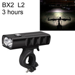 BX2 USB充電式 自転車ライト フロントハンドルバーLEDライト（3時間、L2ランプビーズ）、3時間、L2ランプビーズ