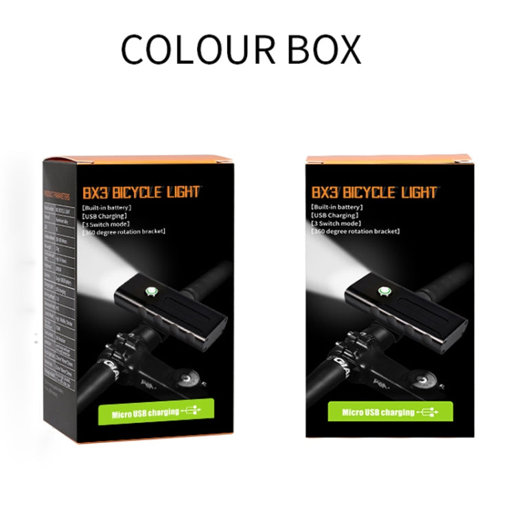 BX2 USB充電式 自転車ライト フロントハンドルバーLEDライト（3時間、L2ランプビーズ）、3時間、L2ランプビーズ