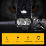 BX2 USB充電式 自転車ライト フロントハンドルバーLEDライト（3時間、L2ランプビーズ）、3時間、L2ランプビーズ
