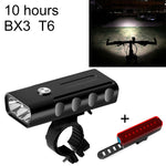 BX3 USB充電式 自転車ライト フロントハンドルバーLEDライト（10時間、T6+A02ランプ）、10時間、T6+A02ランプ