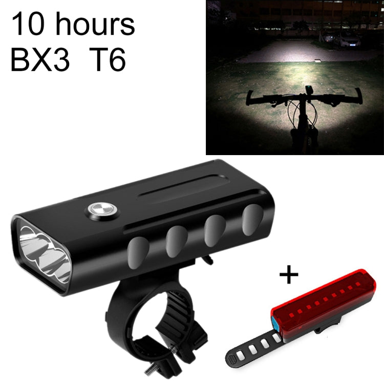 BX3 USB充電式 自転車ライト フロントハンドルバーLEDライト（10時間、T6+A02ランプ）、10時間、T6+A02ランプ