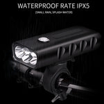 BX3 USB充電式 自転車ライト フロントハンドルバーLEDライト（10時間、T6+A02ランプ）、10時間、T6+A02ランプ