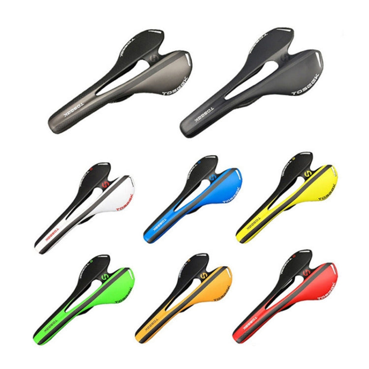 TOSEEK ロードバイク カーボンファイバーシート 自転車ホローシートサドル、3Kテクスチャー + 消光、消光（ブルー）、消光（レッド）、消光（ホワイト）、消光（イエロー）、消光（ブラック）、消光（オレンジ）、消光（グリーン）、消光（グレー）