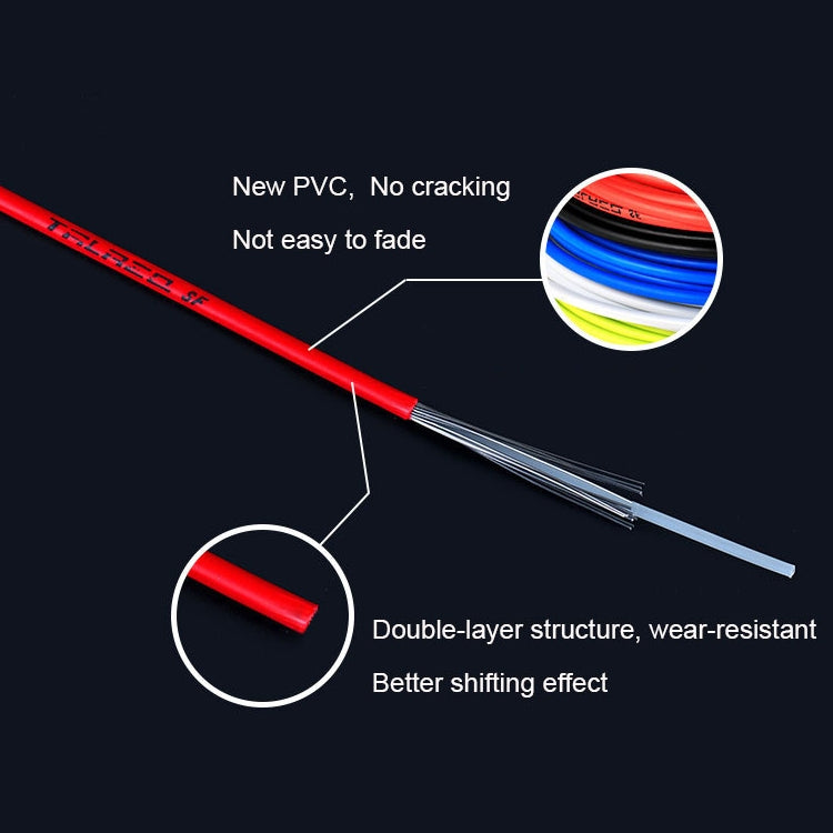 7-in-1 円筒形ヘッド PVC ブレーキケーブルチューブセット マウンテンバイク用、マウンテンバイク