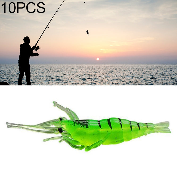 10個セット 4cm 釣り用ソフトベイトルアー ポッパー 人工エビ 蓄光エビ ピンクエビ グリーンエビ 透明エビ