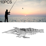 10個セット 4cm 釣り用ソフトベイトルアー ポッパー 人工エビ 蓄光エビ ピンクエビ グリーンエビ 透明エビ