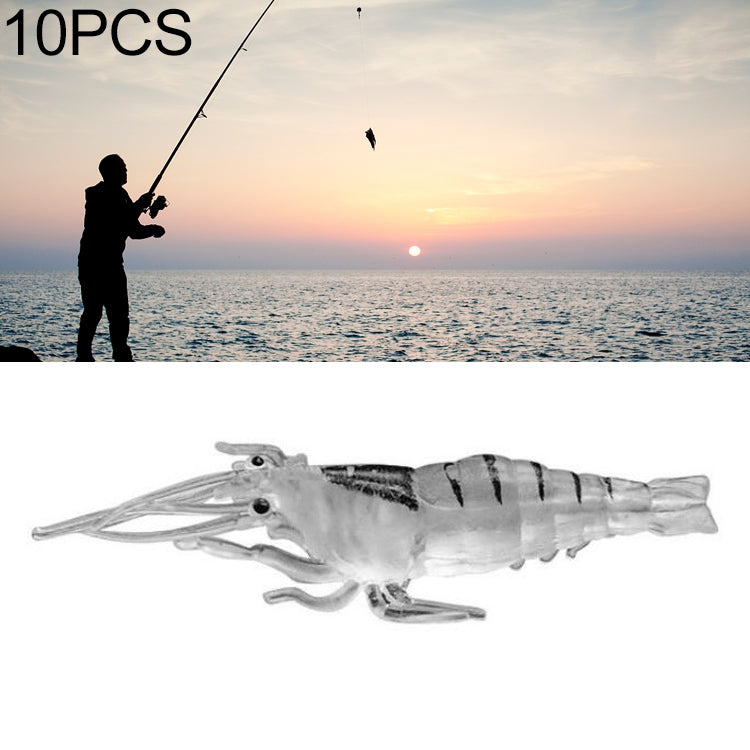 10個セット 4cm 釣り用ソフトベイトルアー ポッパー 人工エビ 蓄光エビ ピンクエビ グリーンエビ 透明エビ