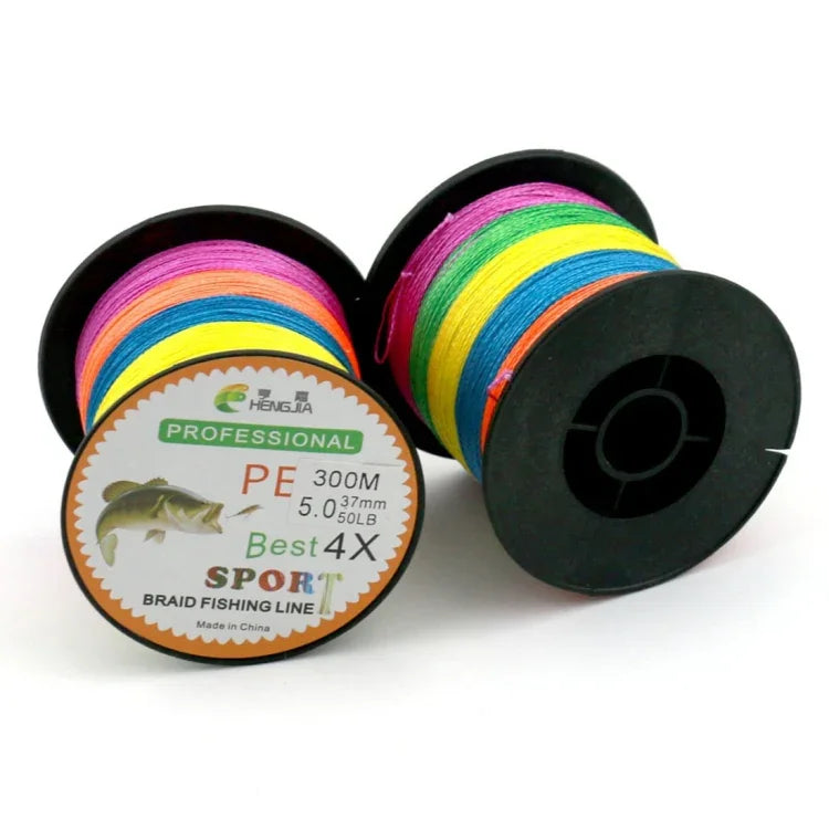 HENGJIA カラフル 3.0# 0.28mm 38LB 15.8kg 張力 300m 超強力 4本編み PE釣り糸 凧糸、3.0# 0.28mm 38LB