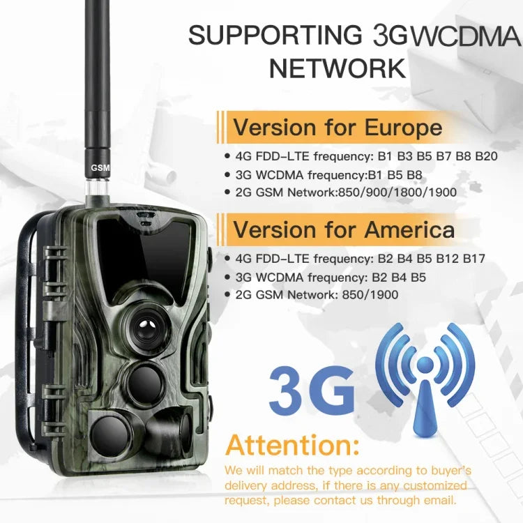 HC801G 3G WCDMA Waterproof IP66 IR Night Vision Security Hunting Trail Camera, 120 Degree PIR Angle, HC801G 3G WCDMA