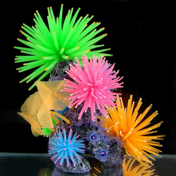 水族館用品装飾 TPRシミュレーションウニボールサンゴ ポイント付き、サイズ：S、直径：7cm、7cm