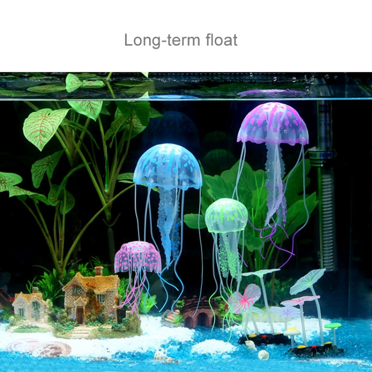 水槽用装飾品 シリコーン製 蛍光吸盤クラゲ シミュレーション サイズ: 8*20cm、8cm